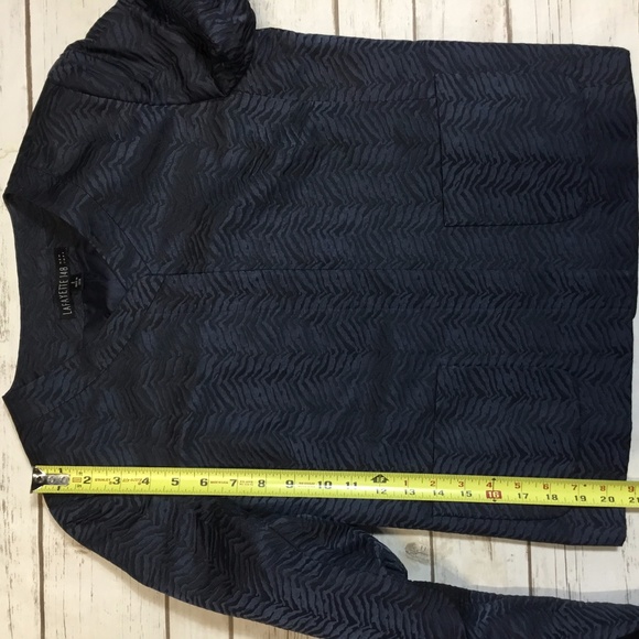 Lafayette 148 Blue Silk Blend Textured Crop Jacket - Picture 8 of 8